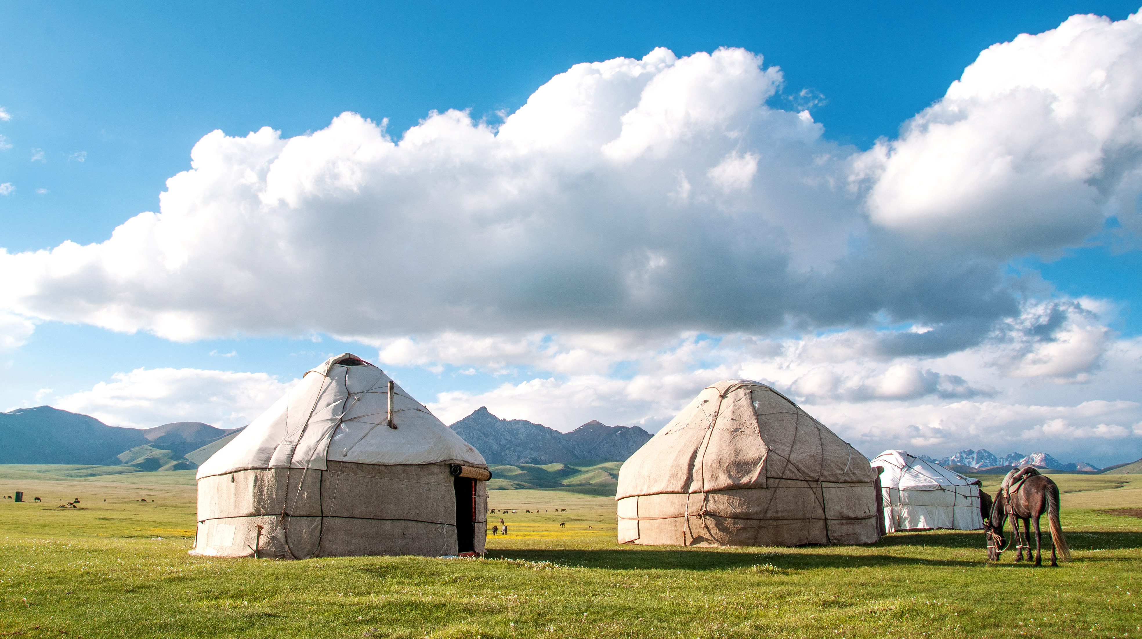 Yurts near Lake Songköl