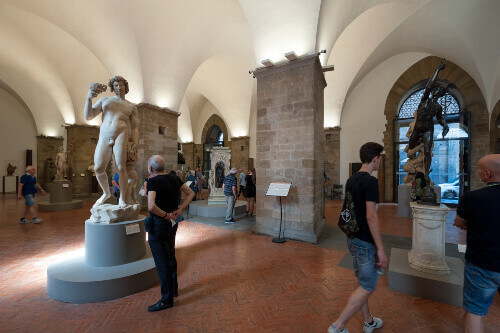 A view of the Michelangelo-Cellini Hall, at the National Museum of Bargello.