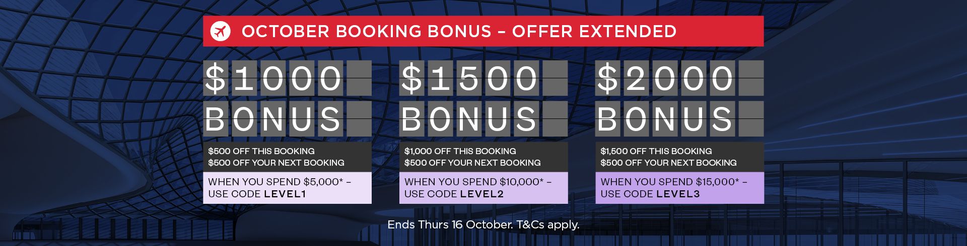October Booking Bonus Event: Up To $2,000 In Added Value