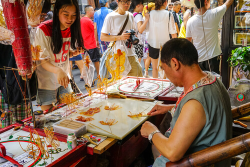 Markets in China are great places for people-watching as well as haggling.