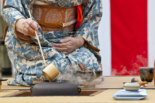 A traditional Japanese tea ceremony.