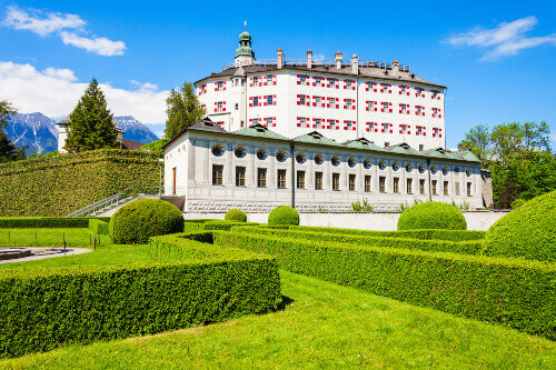Ambras Castle or Schloss Ambras Innsbruck, is viewed by visitors year round.