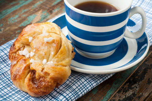 Fika, the Swedish combination of a pastry bun and coffee.