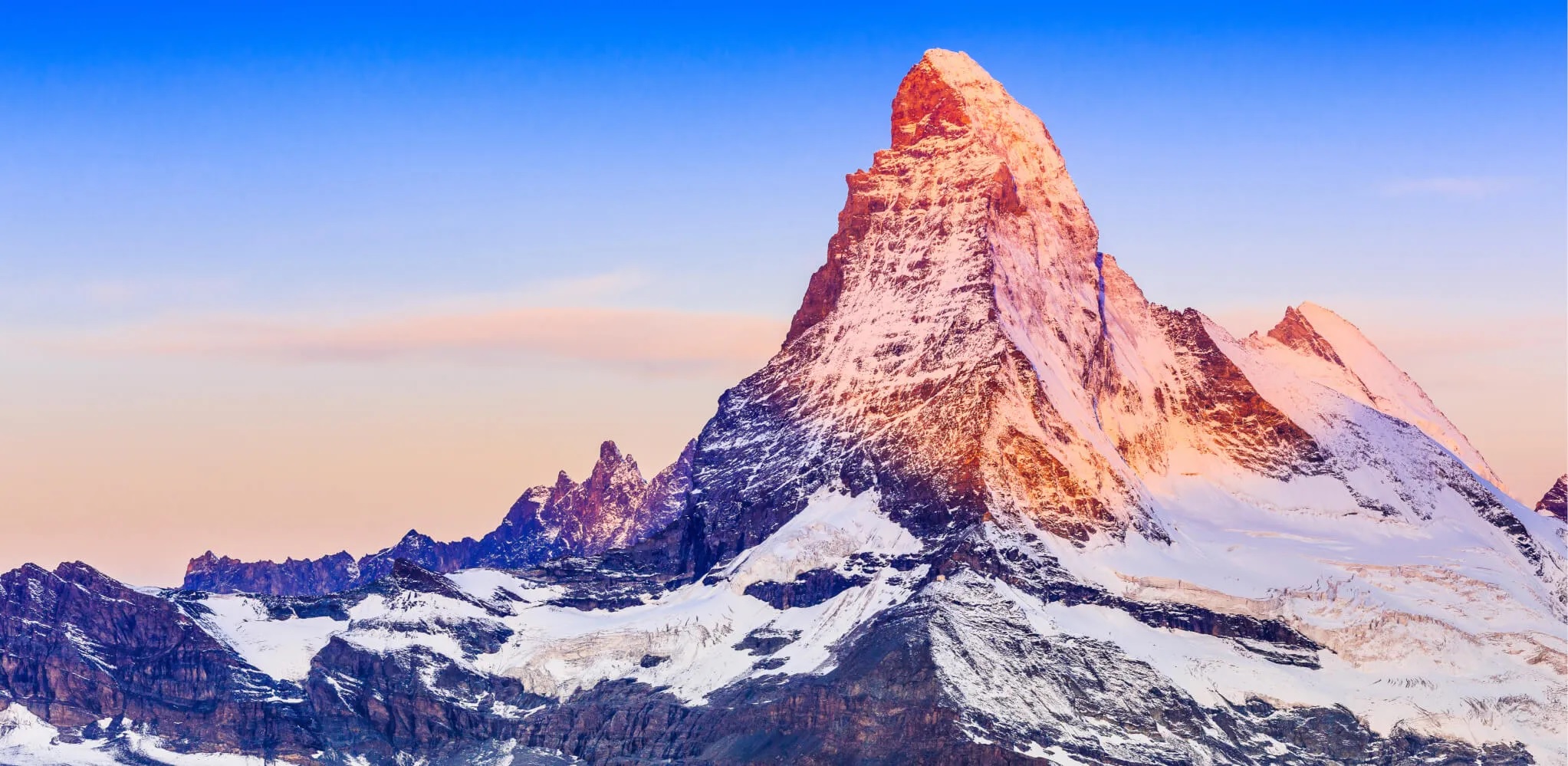 East and North faces of the Matterhorn at sunrise