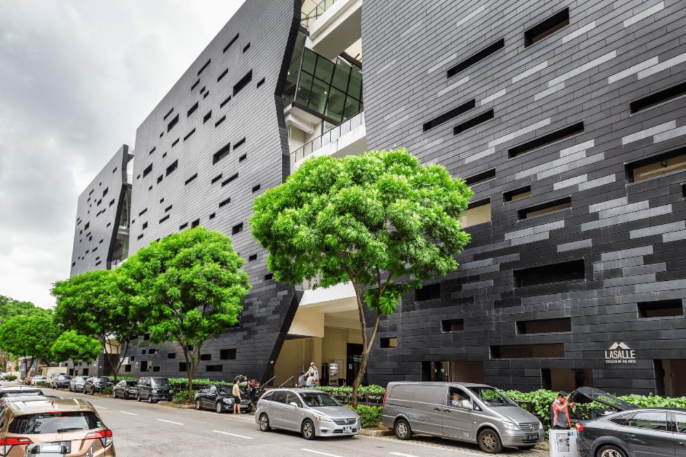 The McNally City Campus shows the architecture of Lasalle College of the Arts.