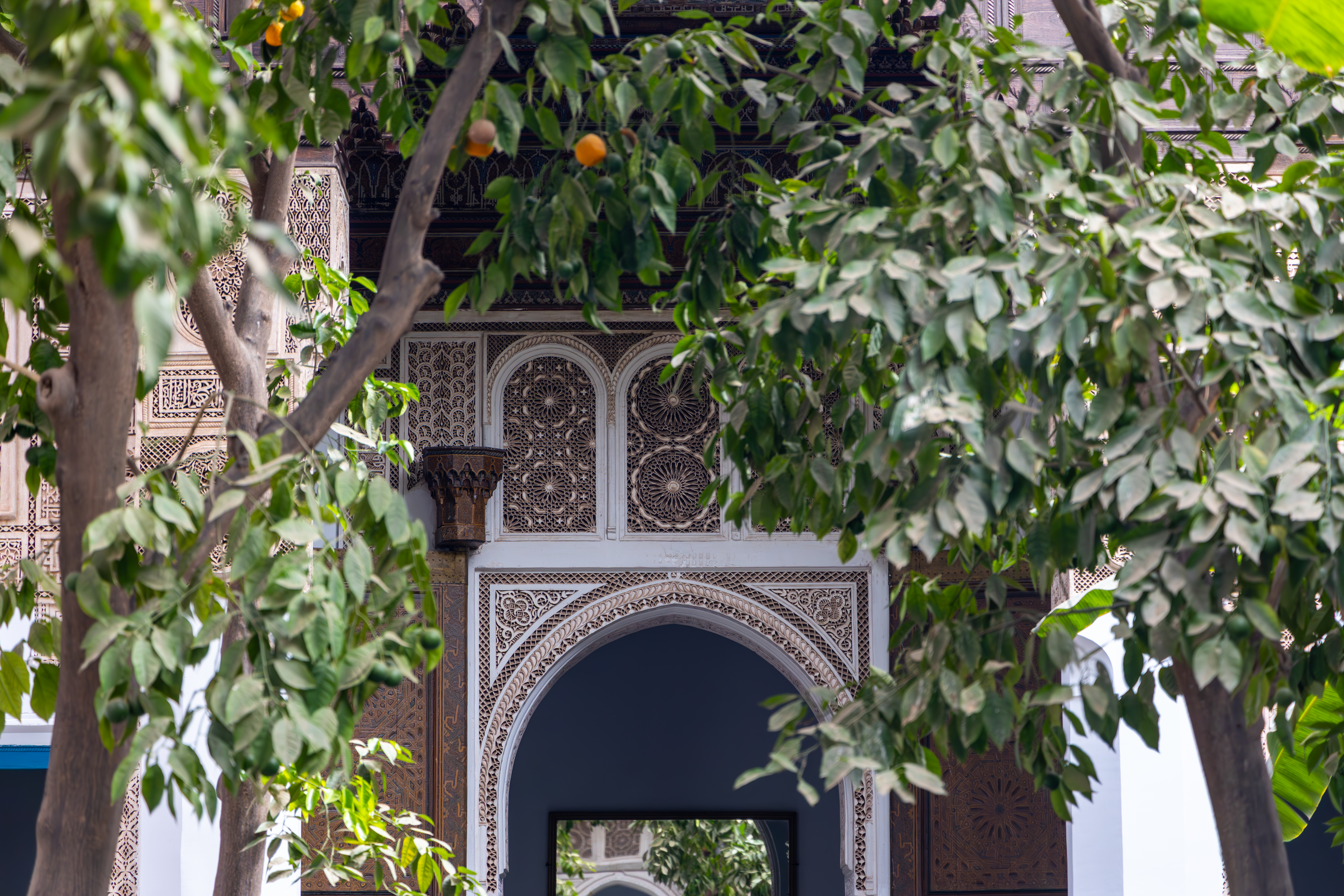 Bahia Palace garden courtyard, Marrakesh, Morocco