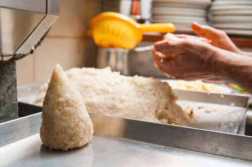 Sicilian arancini with its typical cone shape