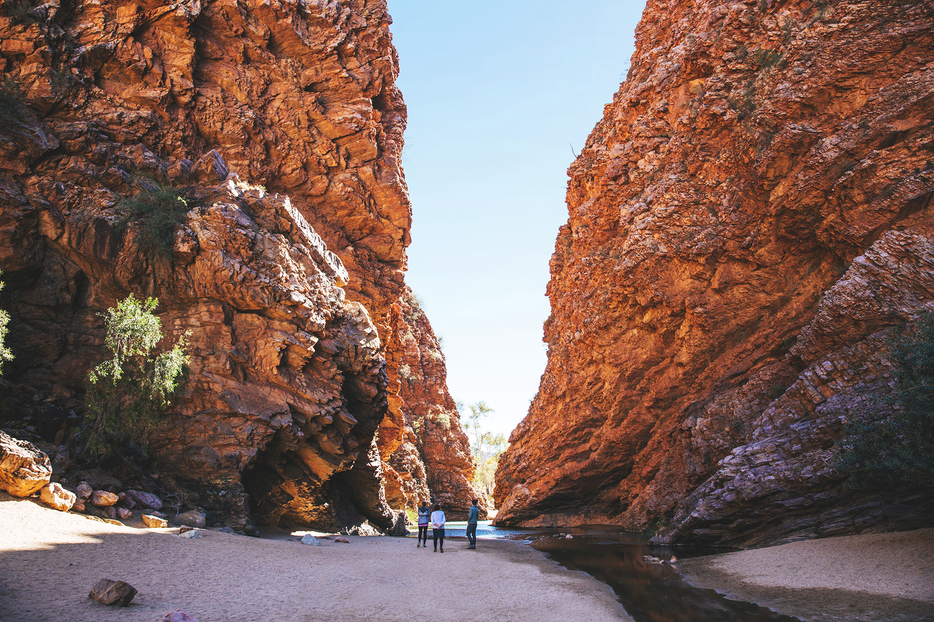 Choose from a range of off-train experiences on The Ghan Australia, including a guided walk through Simpsons Gap in Alice Springs (Photo: Journey Beyond)