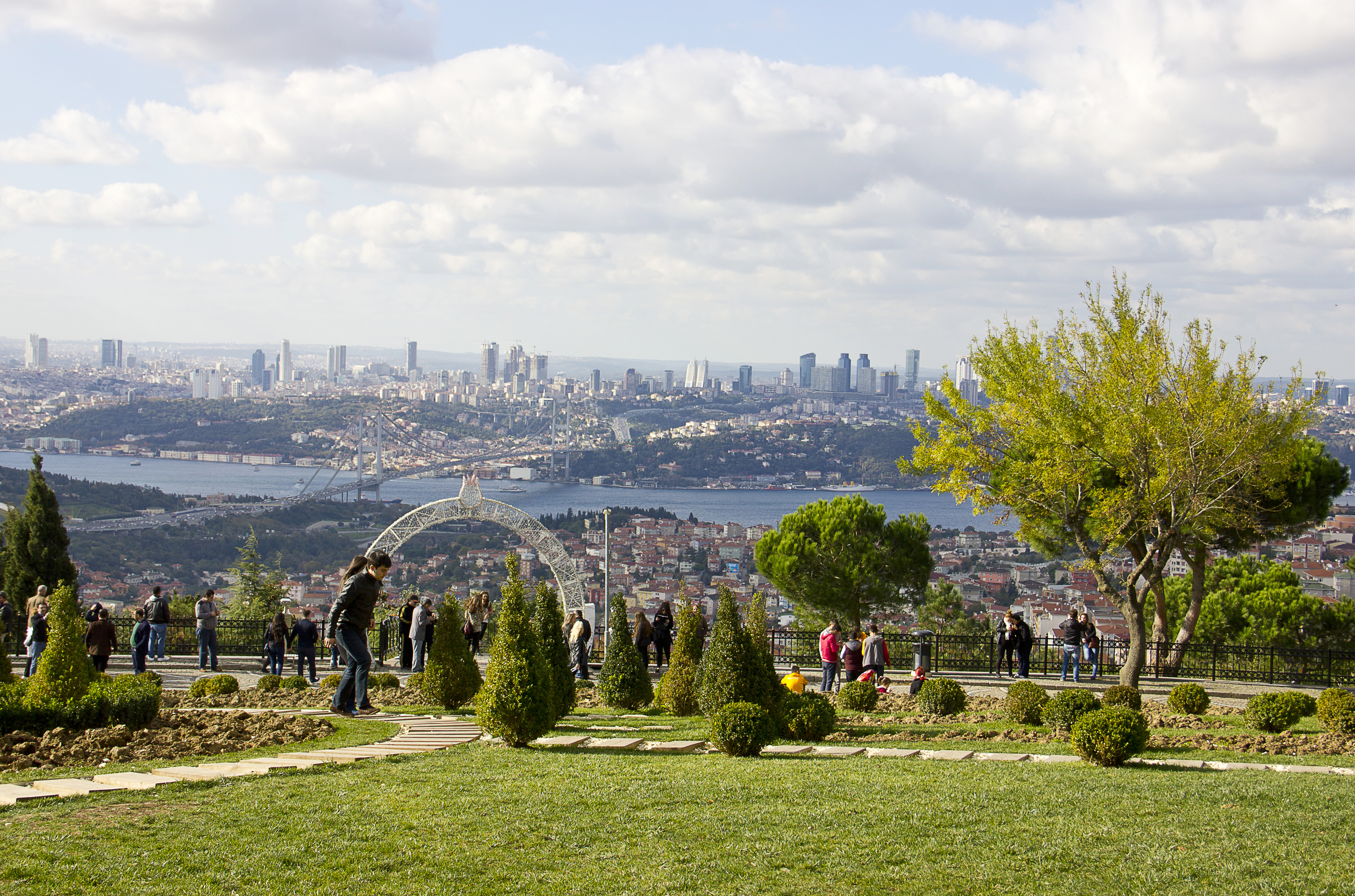 : Relax in Camlica Park Istanbul with panoramic Bosphorus strait views