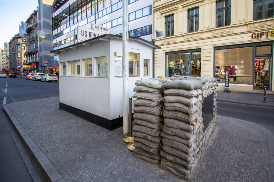 Checkpoint Charlie was a crossing point between East and West Berlin used during the Cold War.