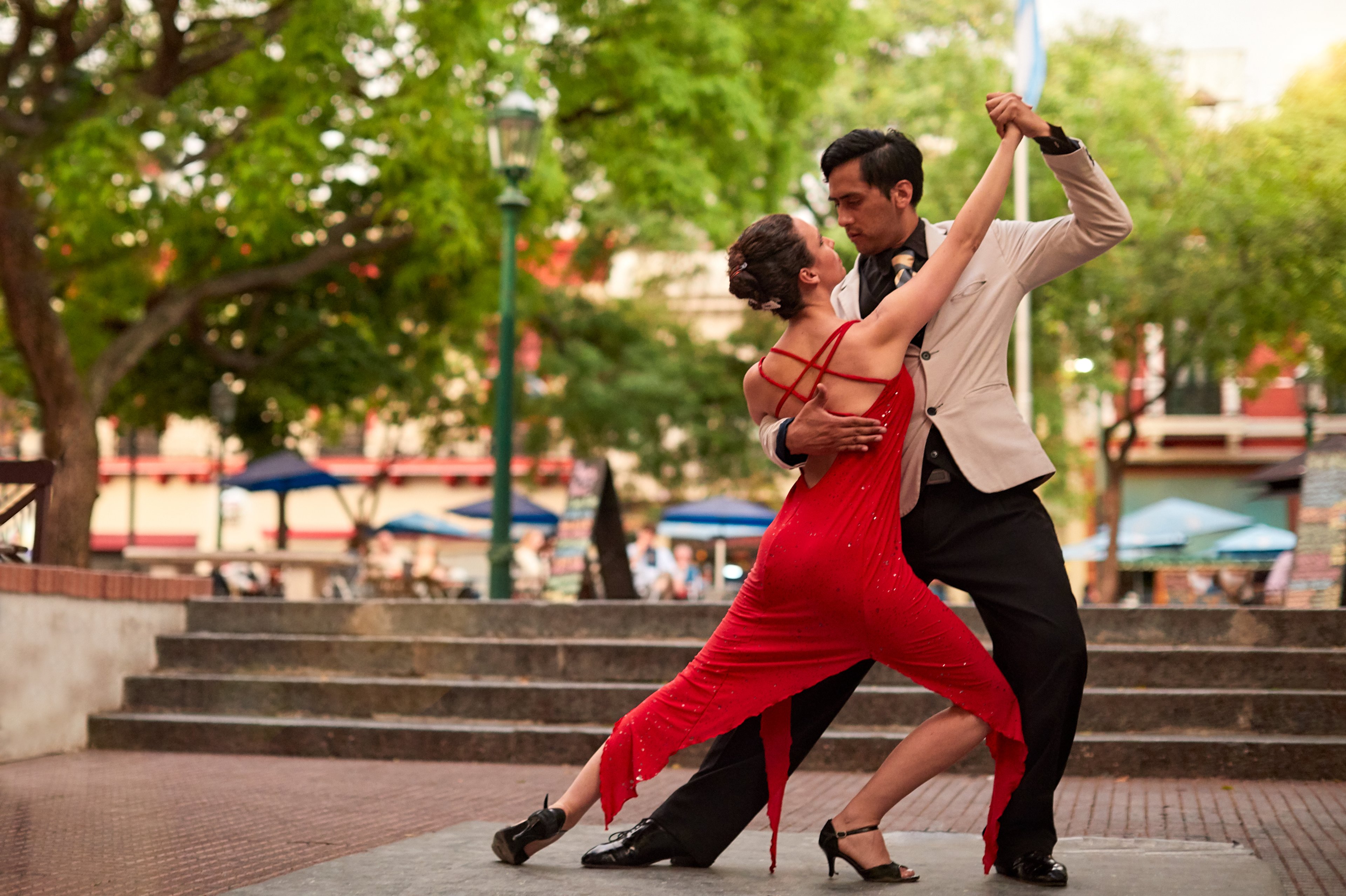 Tango dancers performing in San Telmo, Buenos Aires