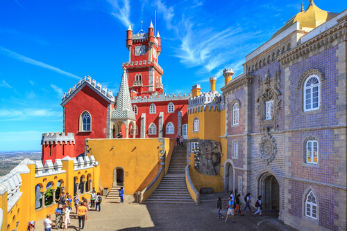 The colourful Sintra Castle of Portugal.