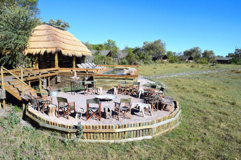 In Botswana, safari lodges feature comfortable seating areas for visitors to enjoy their downtime.