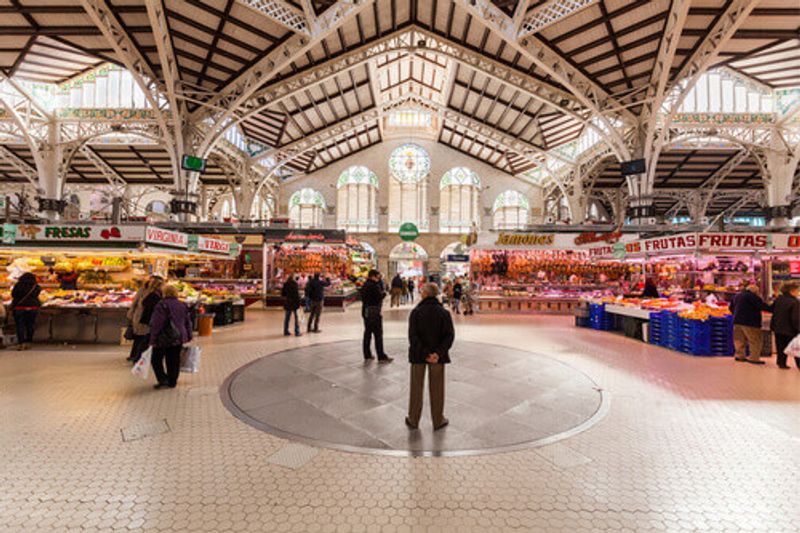 The stylish Market Hall in Mercado Central, Valencia.