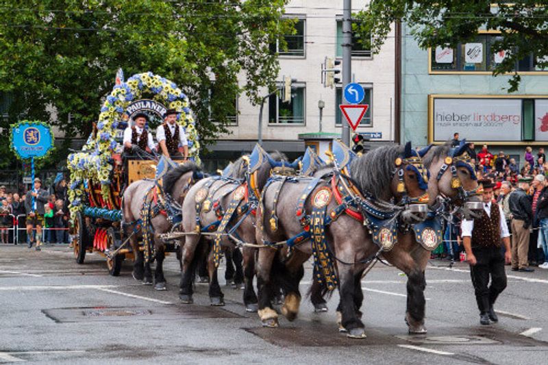Opening of Oktoberfest where the horse carriage takes part in the procession