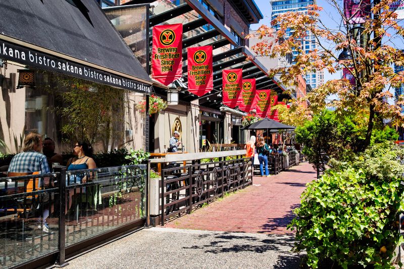 The trendy Yaletown neighbourhood features restaurants and the Yale Brewery.