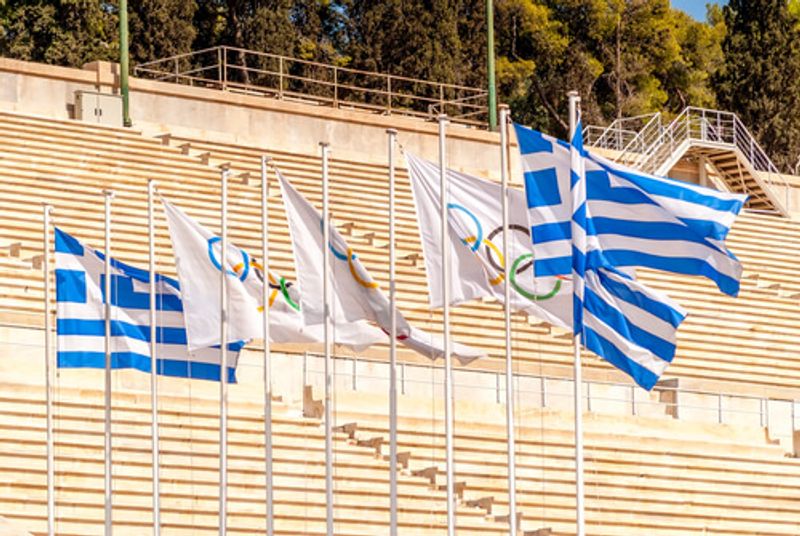 Flags at the Panathenaic Stadium