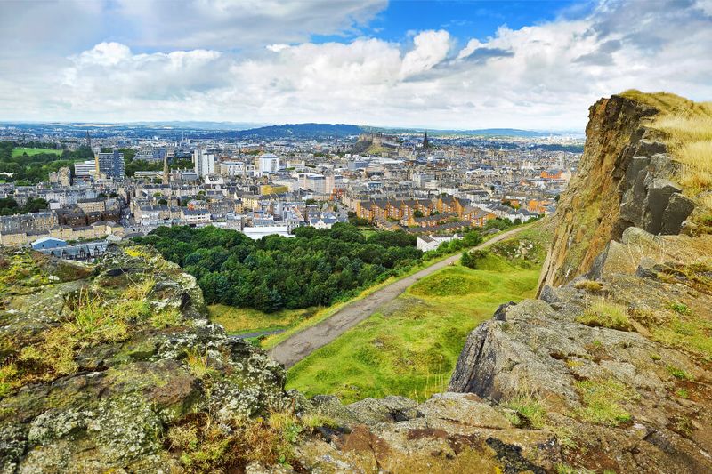 Panorama of the city from Arthurs Seat Hill.