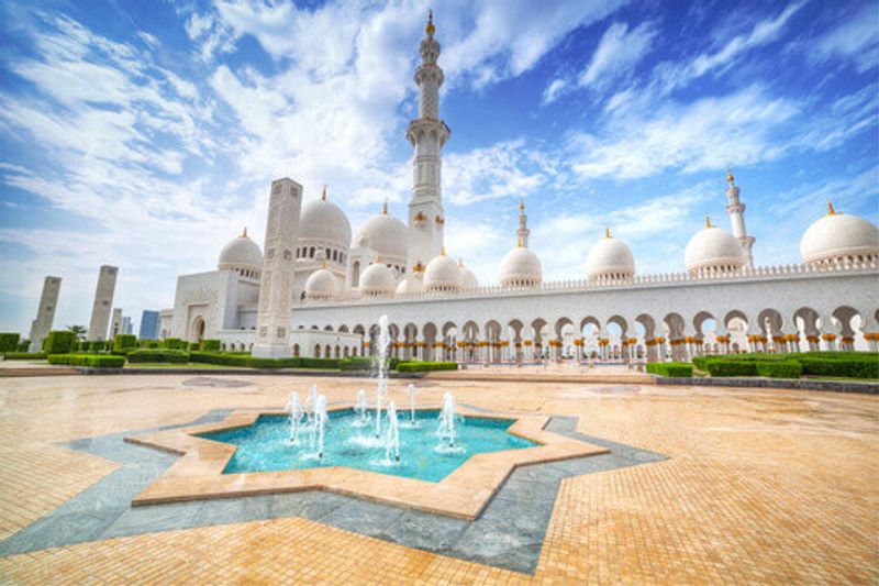 The Sheikh Zayed Grand Mosque in Abu Dhabi.