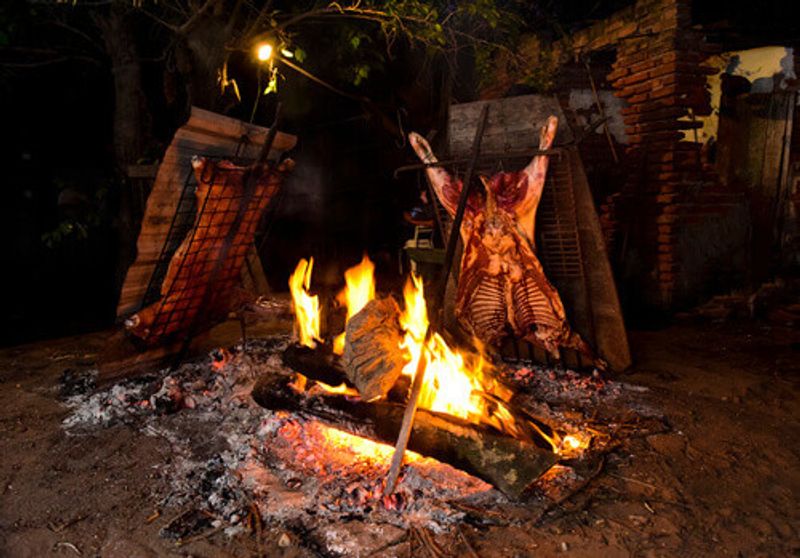 Asado al palo in Argentina