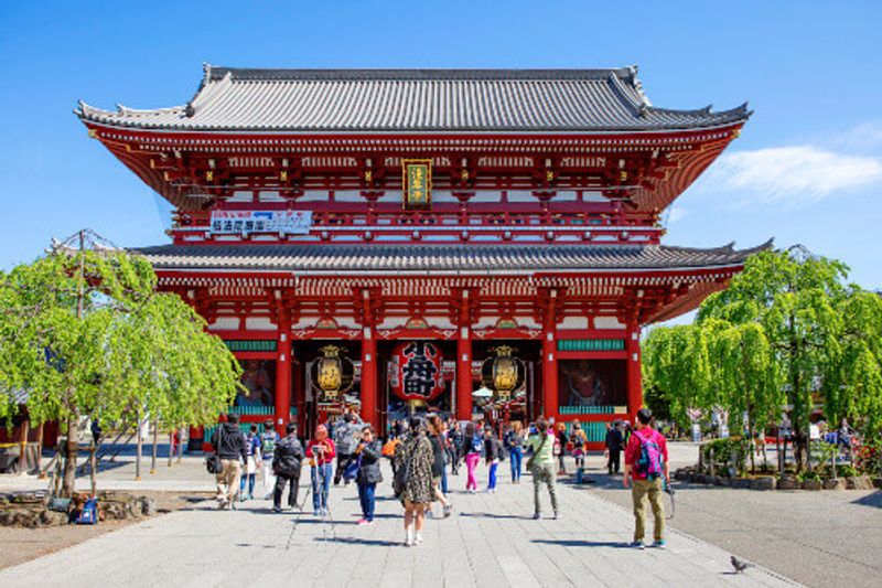 Hozomon gate near the Senso-ji Temple in Asakusa Tokyo, Japan.