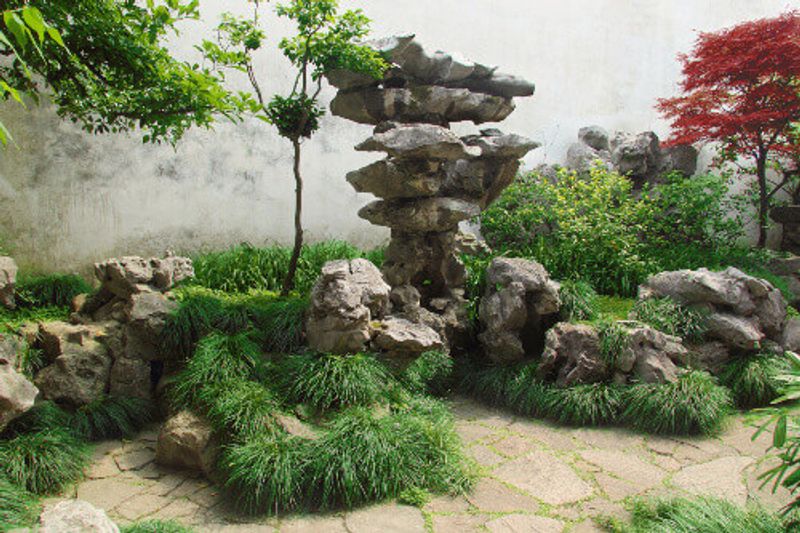 Balancing rocks at the Master of the Nets Garden in Suzhou, China.