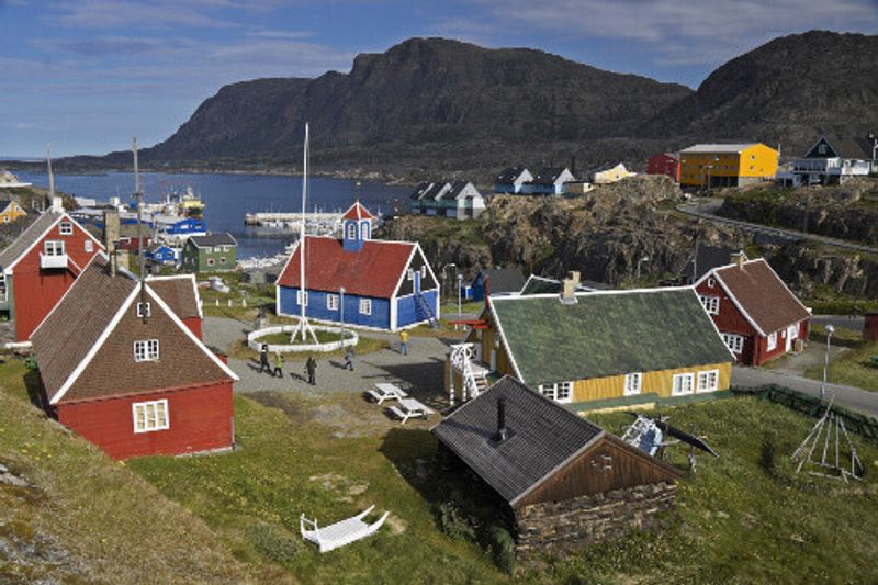 Old town and harbor, Sisimiut, also known as Holsteinsborg.