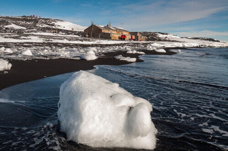 The historic hut at Cape Evans where Robert Scott and his companions started their ill fated trip to the South Pole in Antarctica.