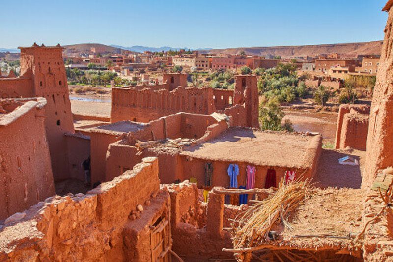 Earthen clay architecture in Ait Ben Haddou