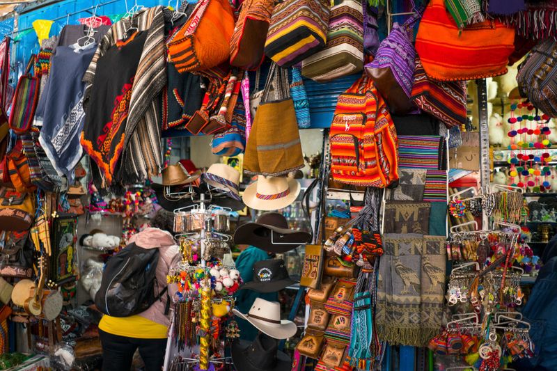 The street markets selling traditional Peruvian wool jumpers, bags and more.