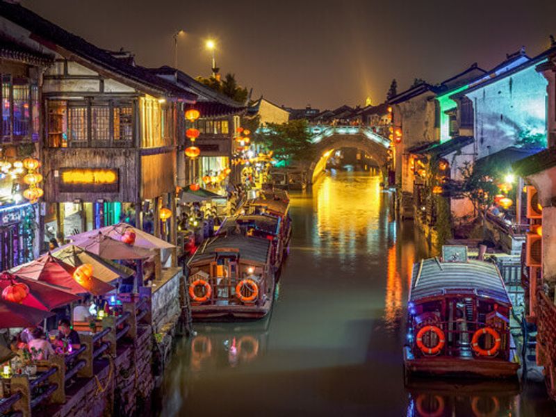 Shan Tang Street, the famous historical street in Suzhou, China.
