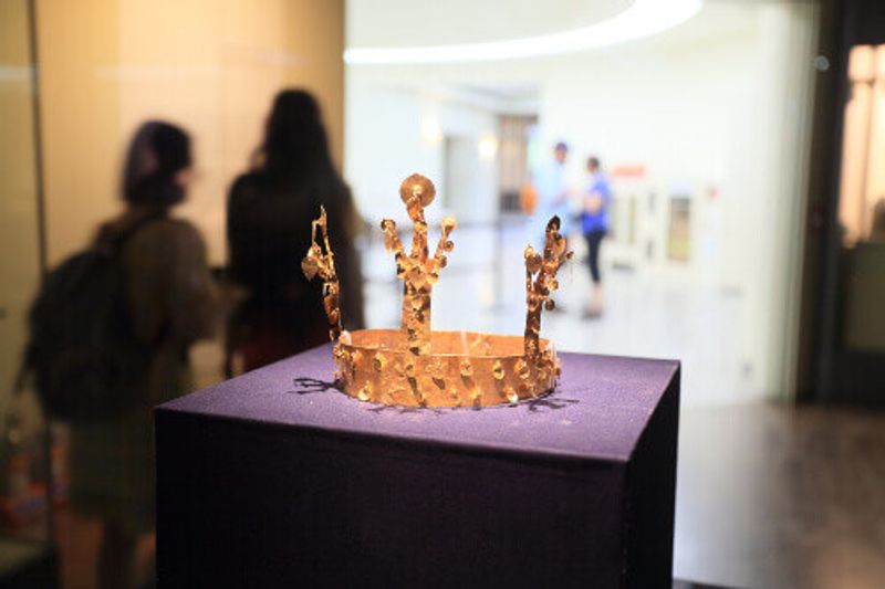 Golden ceremonial crown in Gyeongju National Museum in Gyeongsangbuk-do.