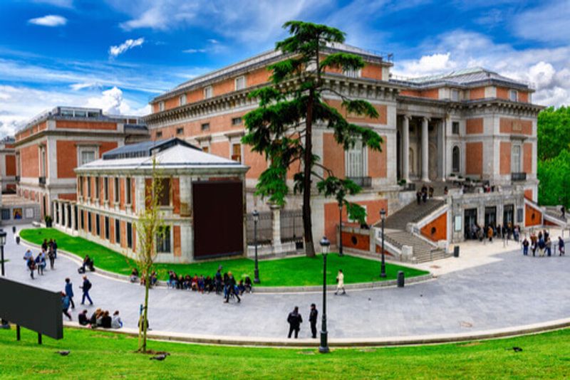 The exterior of Prado Museum, Spain.