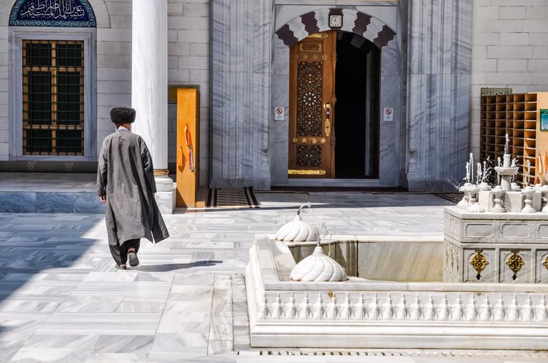 Man Walking In Ashgabat Turkmenistan