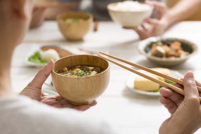 Chopsticks are often used with Miso Soup in Japan.