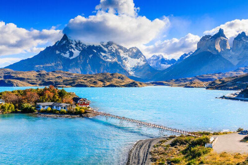 Lake Pehoe in Torres Del Paine National Park, Chile.