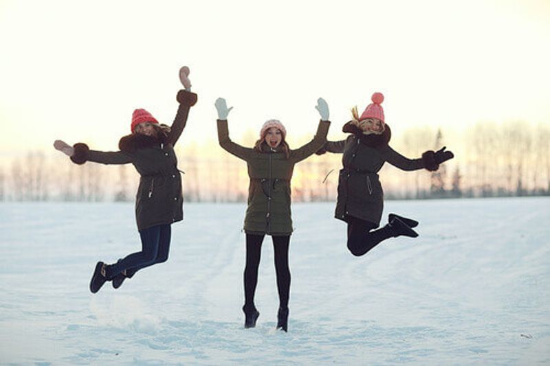 A group of Finnish girls having fun in Finland