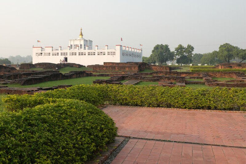 The Maya Devi Temple in Lumbini, Nepal.