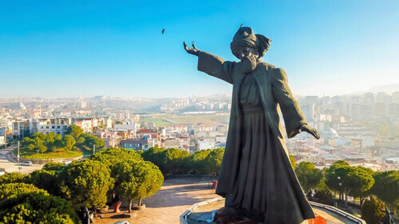 Rumi Statue in Izmir, Turkey.