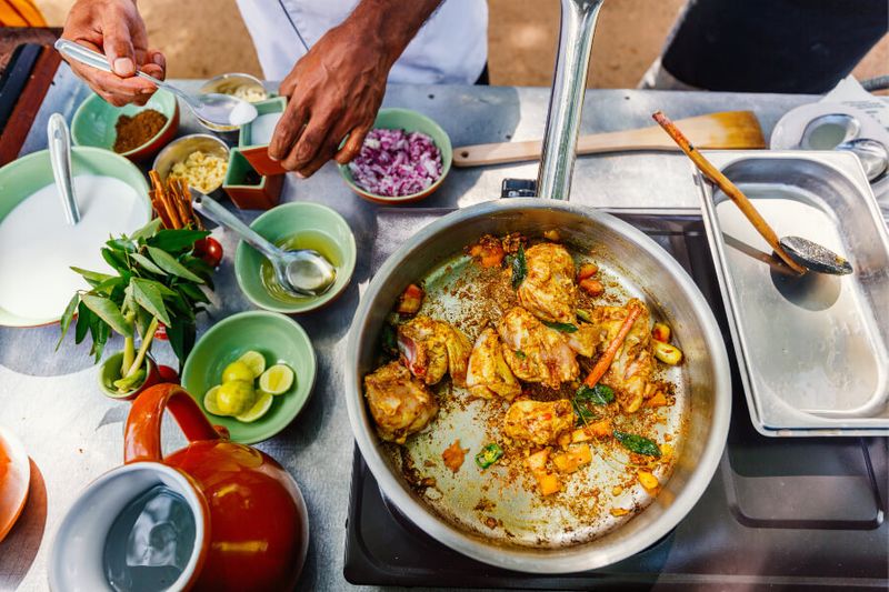 Preparation of a traditional Sri Lankan curry