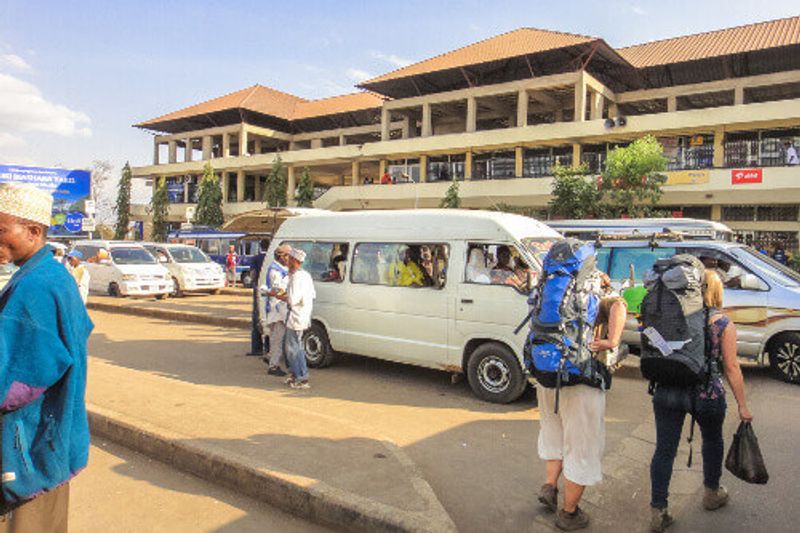 Streets of the town of Moshi in Tanzania.