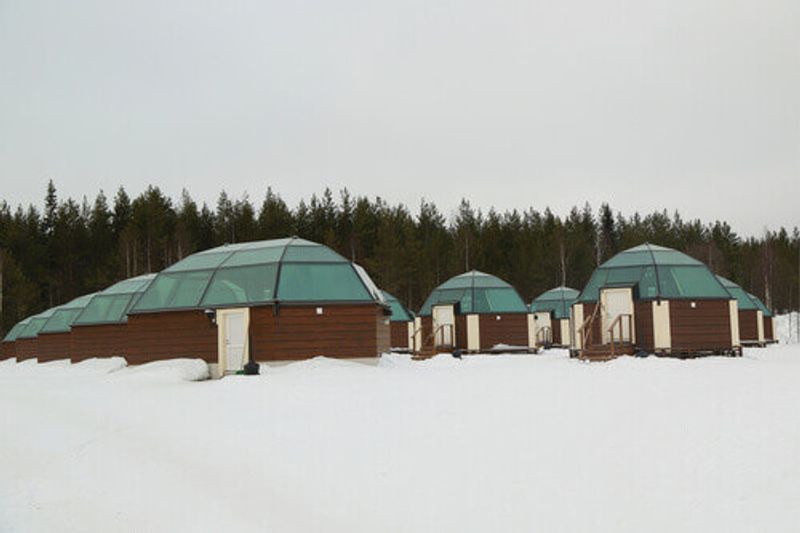 Glass Igloos of different sizes in Sinetta, Finland.