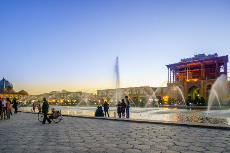 Sunset over Naqsh-e Dschahan Square or Imam Square in Esfahan.