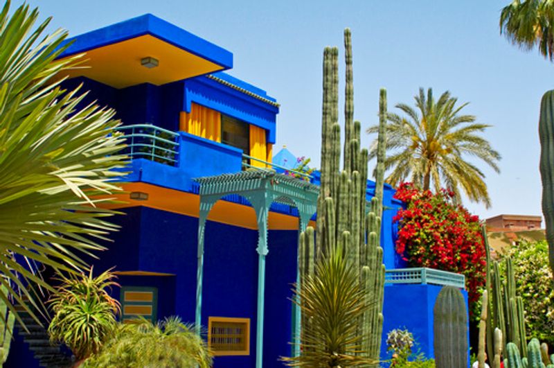 Created by artist Jaques Majorelle, the Jardin Marjorelle is built in the staple blue the artist loved.