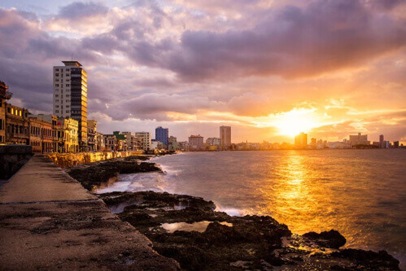 The Malecon seawall in Havana.