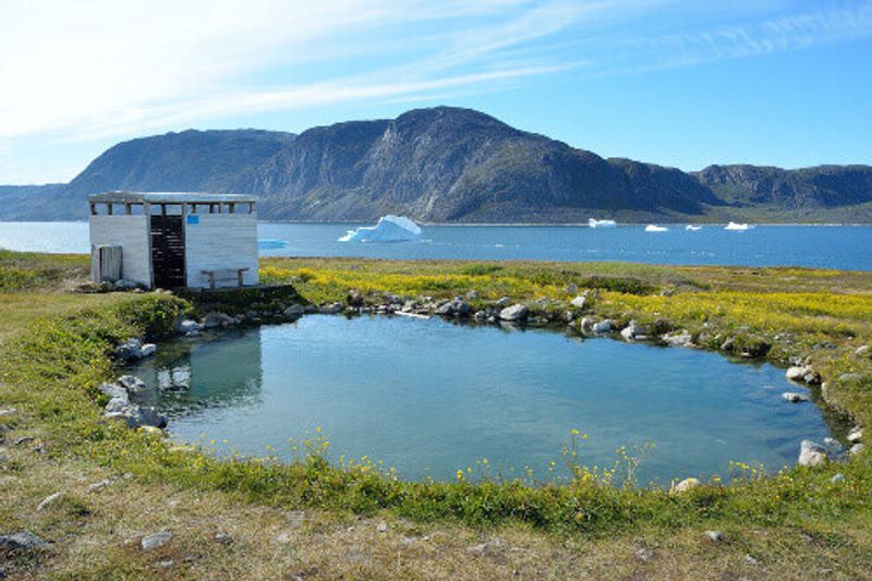 A relaxing hot spring pool in Unnartoq.