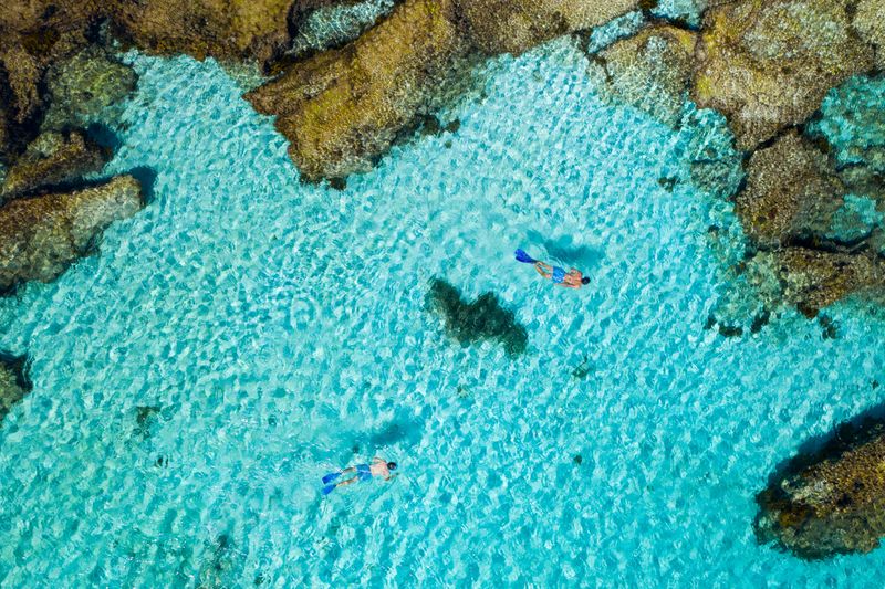 Snorkelling at Little Salmon Bay, Rottnest Island. Credit: Tourism Western Australia