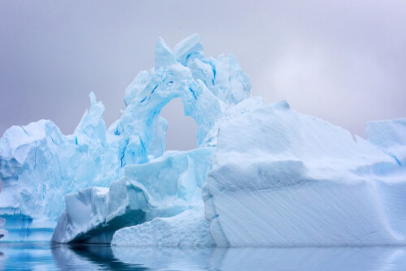 A large, natural iceberg formation in Antarctica.