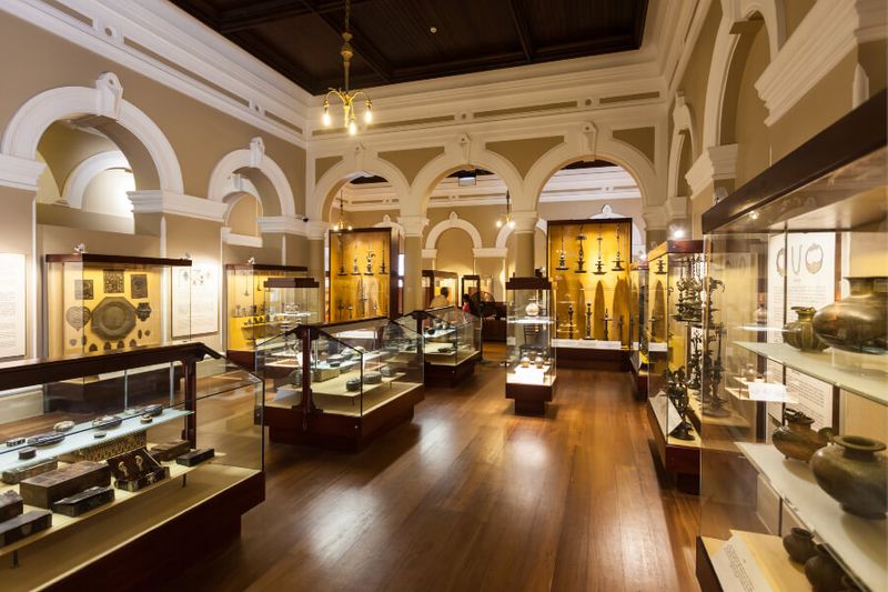 Exhibits inside the National Museum of Colombo in Sri Lanka