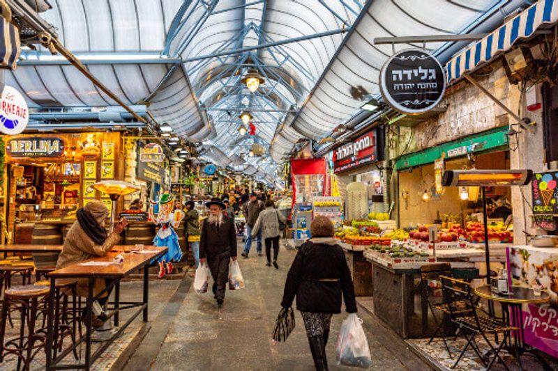 Mahane Yehuda Market is a busy marketplace in Jerusalem, Israel